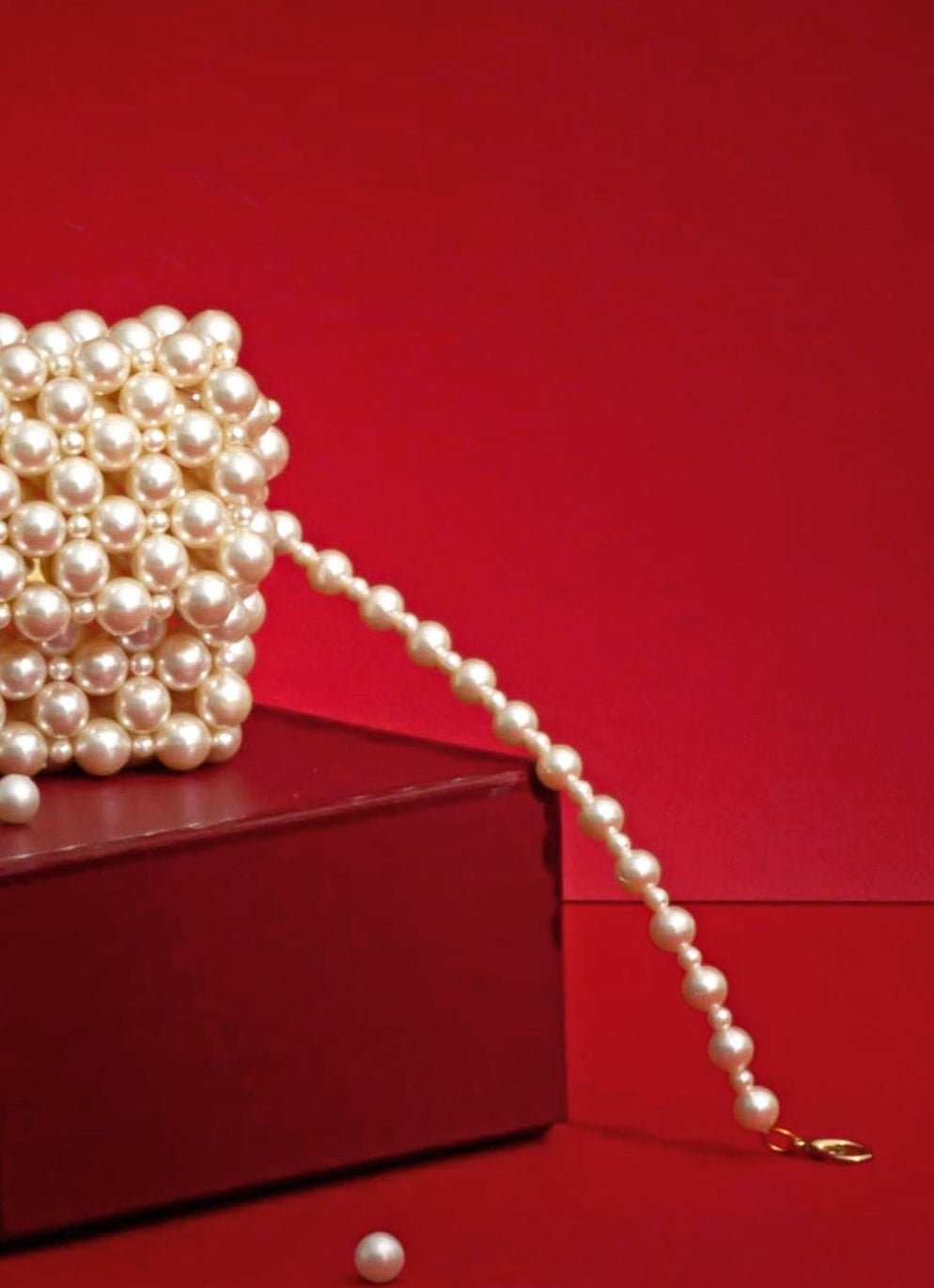 White Embellished Pearl Bag AMYRA - Fabilicious Fashion