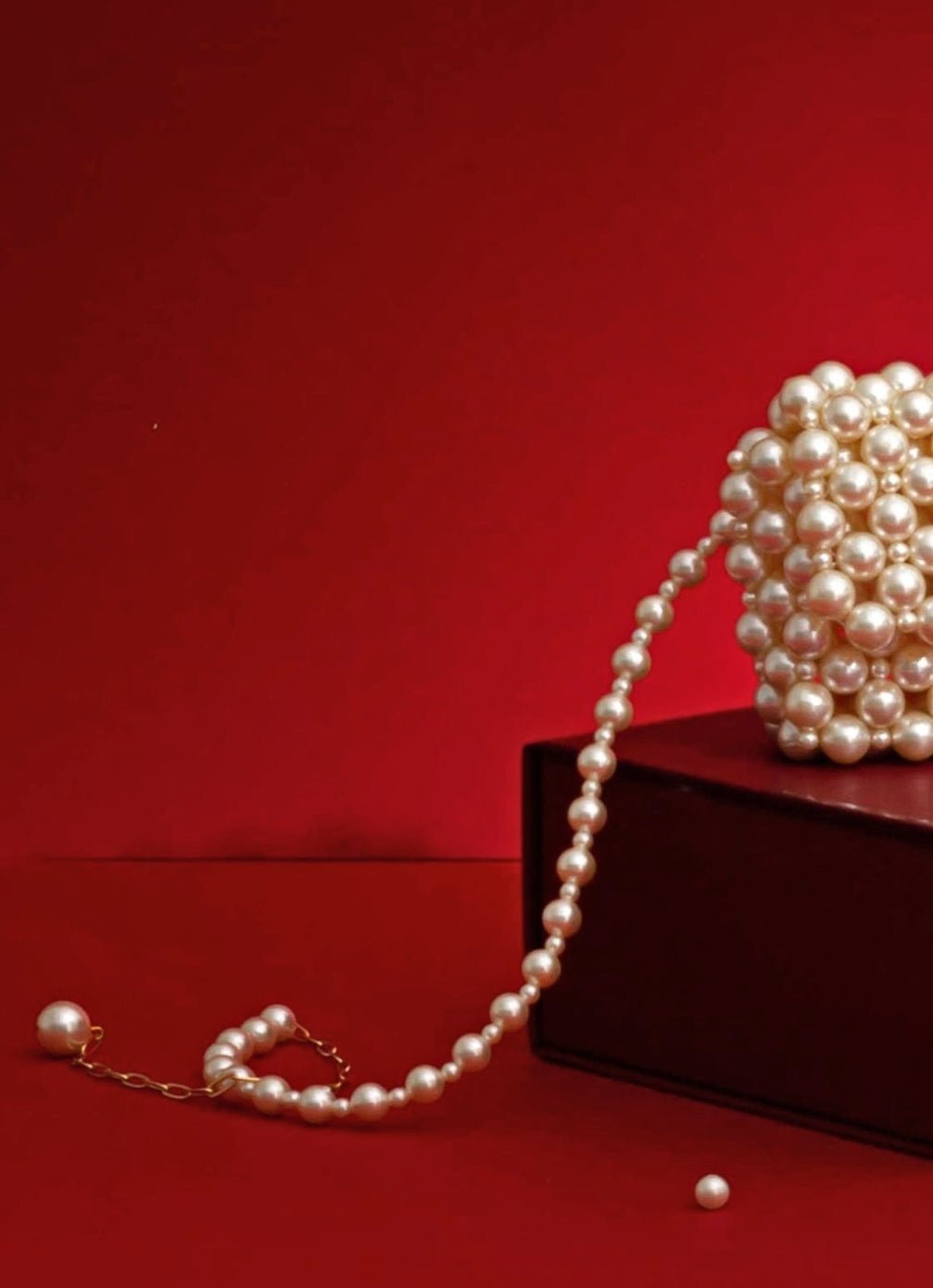 White Embellished Pearl Bag AMYRA - Fabilicious Fashion