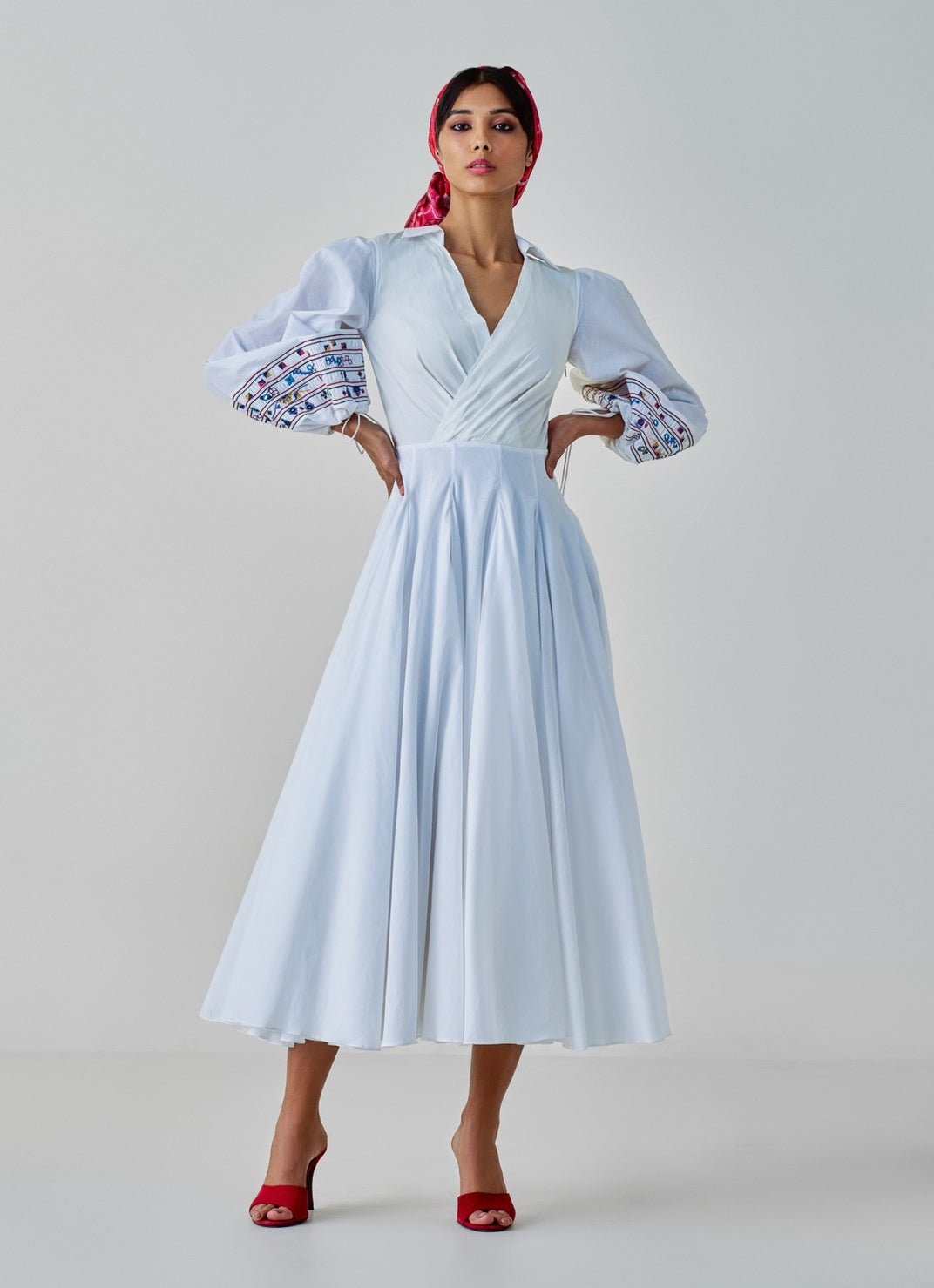 White Embroidered Dress Saaksha & Kinni - Fabilicious Fashion