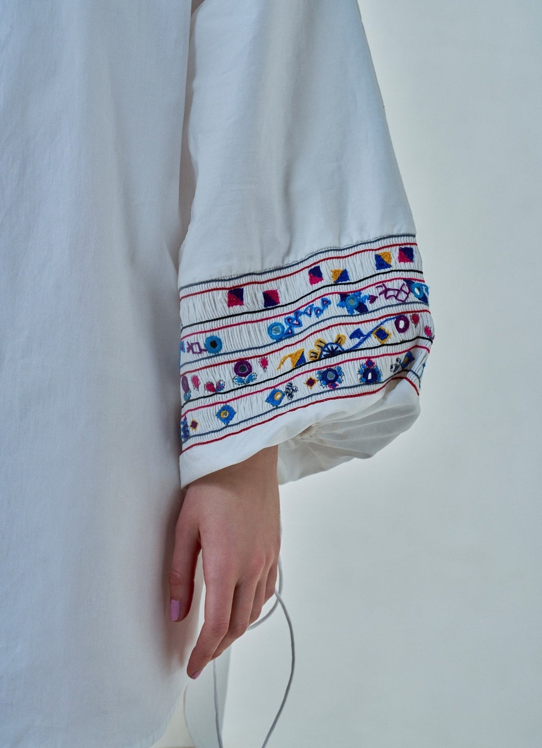White Embroidered Shirt Dress Saaksha & Kinni - Fabilicious Fashion