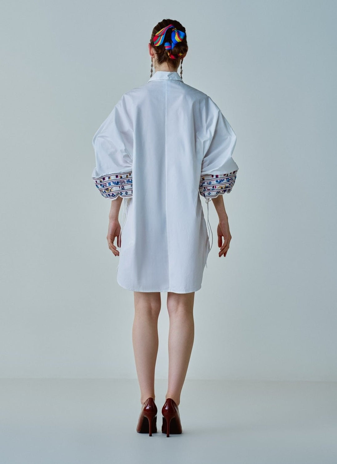 White Embroidered Shirt Dress Saaksha & Kinni - Fabilicious Fashion