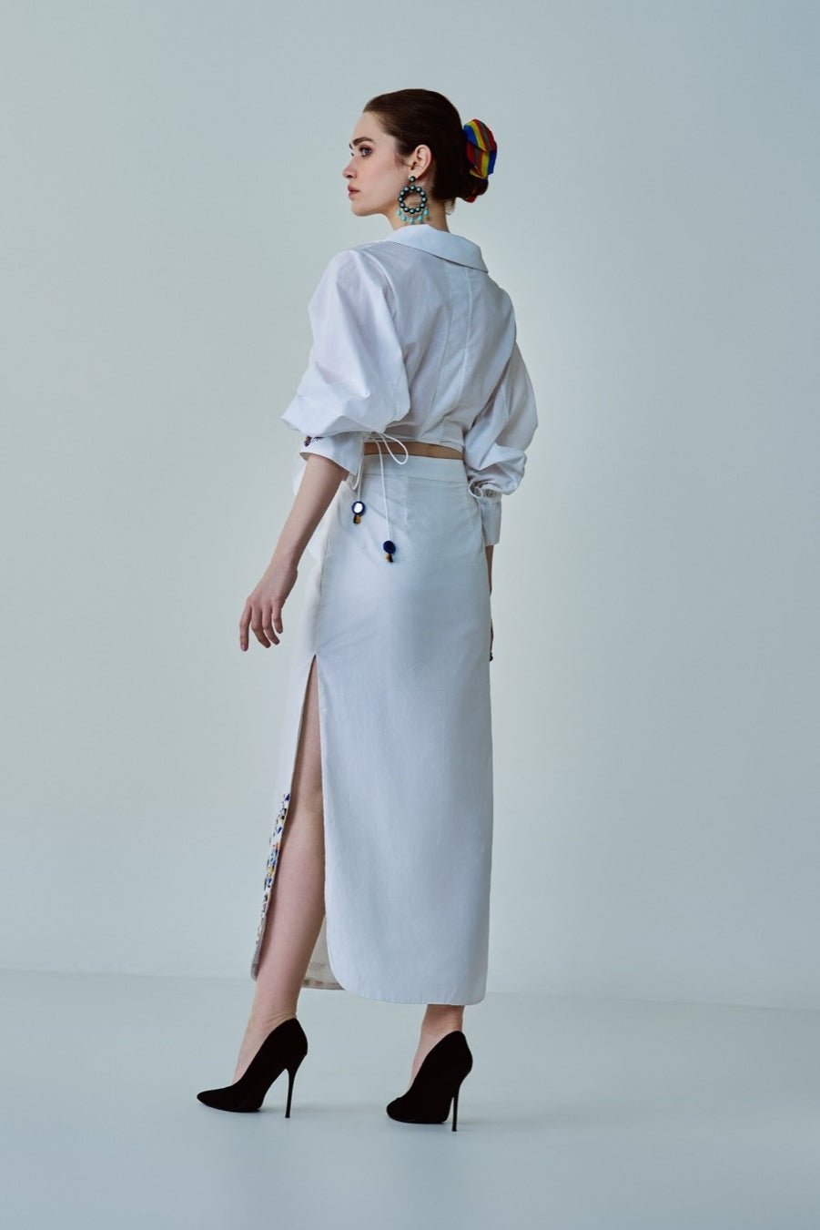 White Embroidered Skirt Set Saaksha & Kinni - Fabilicious Fashion