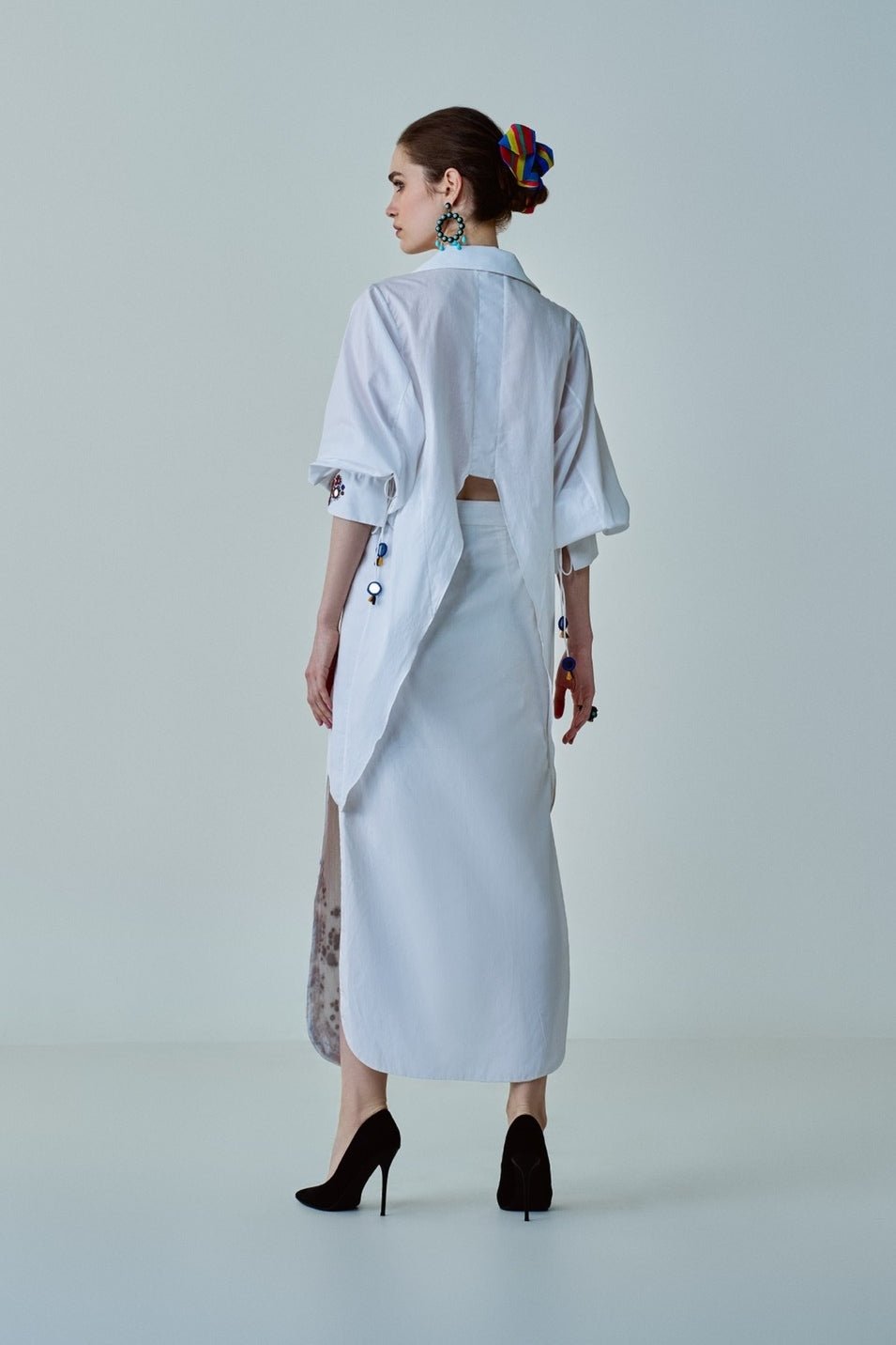 White Embroidered Skirt Set Saaksha & Kinni - Fabilicious Fashion