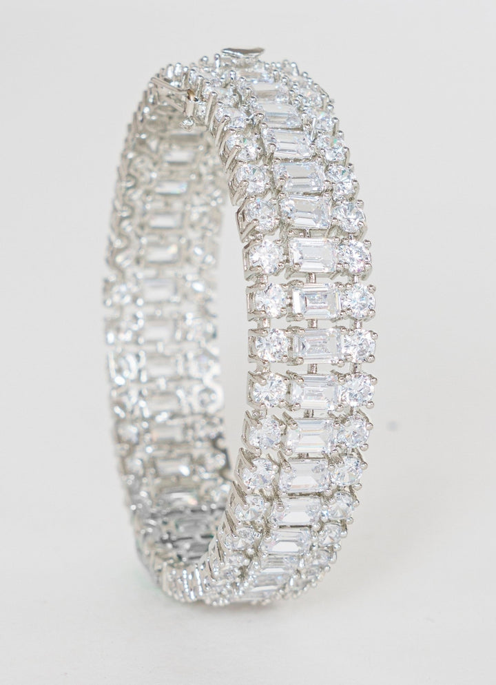 White Finish Diamond Bangles