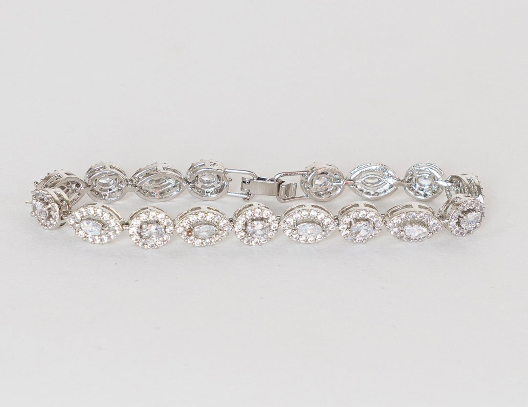 White Finish Diamond Bracelet Zevar By Geeta - Fabilicious Fashion