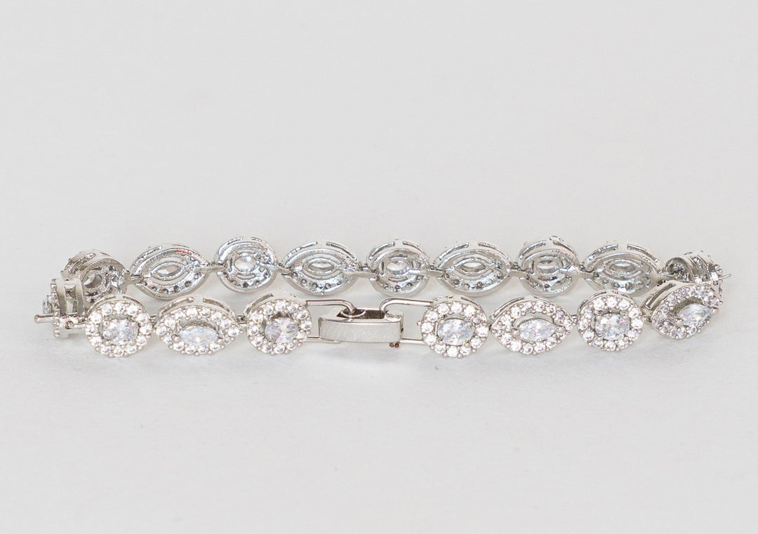 White Finish Diamond Bracelet Zevar By Geeta - Fabilicious Fashion