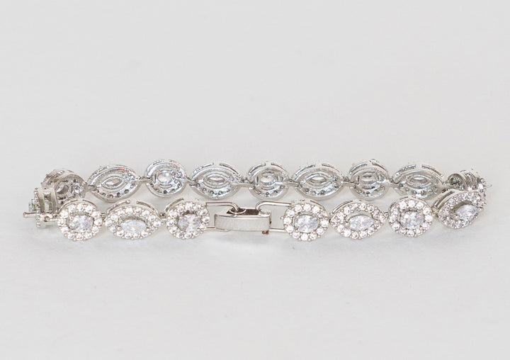 White Finish Diamond Bracelet Zevar By Geeta - Fabilicious Fashion