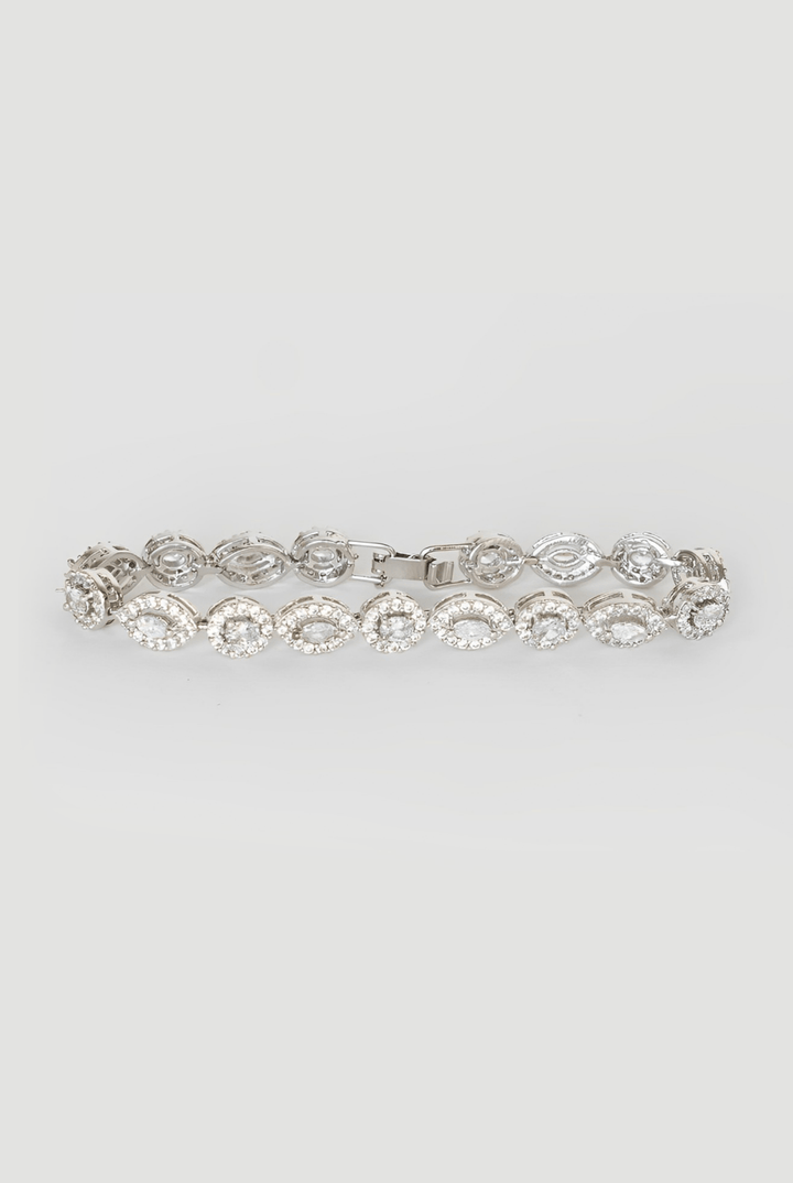 White Finish Diamond Bracelet Zevar By Geeta - Fabilicious Fashion