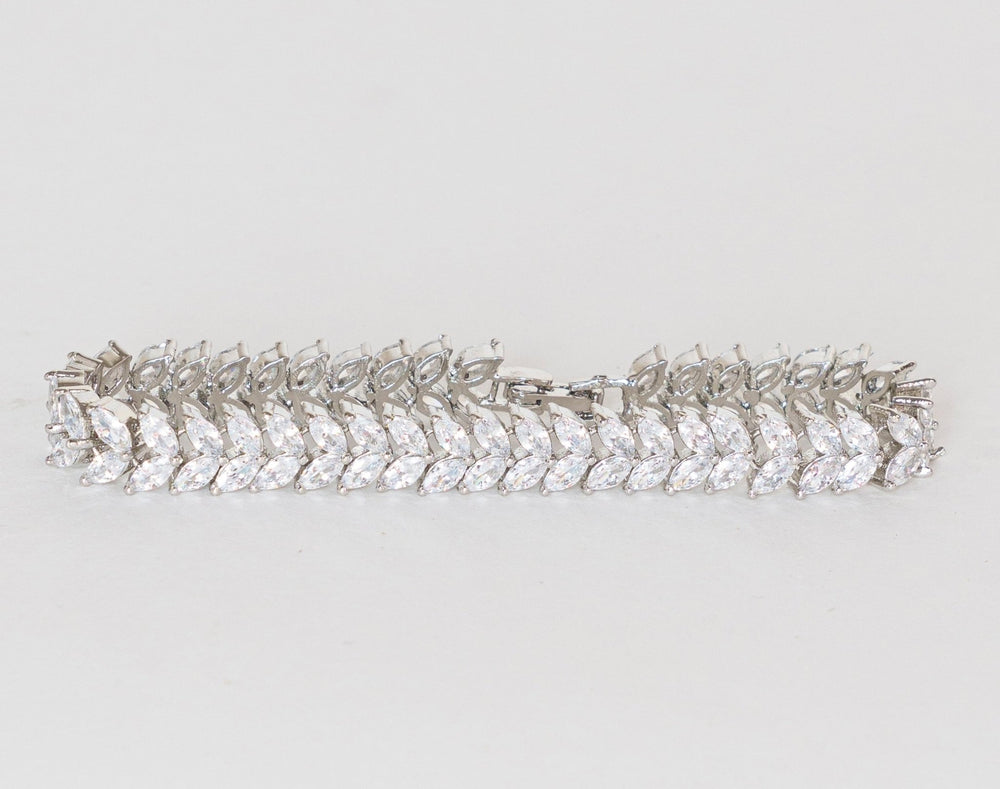 White Finish Diamond Bracelet Zevar By Geeta - Fabilicious Fashion