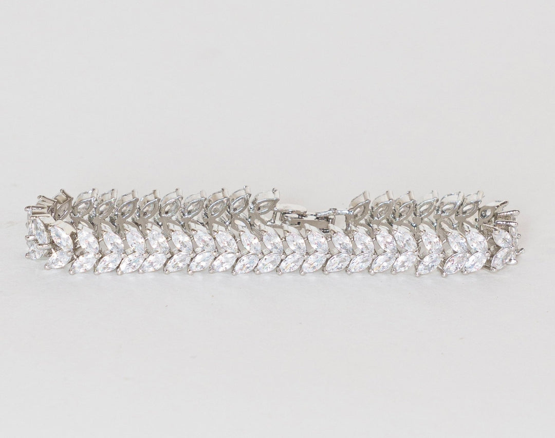 White Finish Diamond Bracelet Zevar By Geeta - Fabilicious Fashion