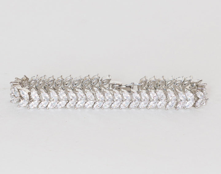 White Finish Diamond Bracelet Zevar By Geeta - Fabilicious Fashion