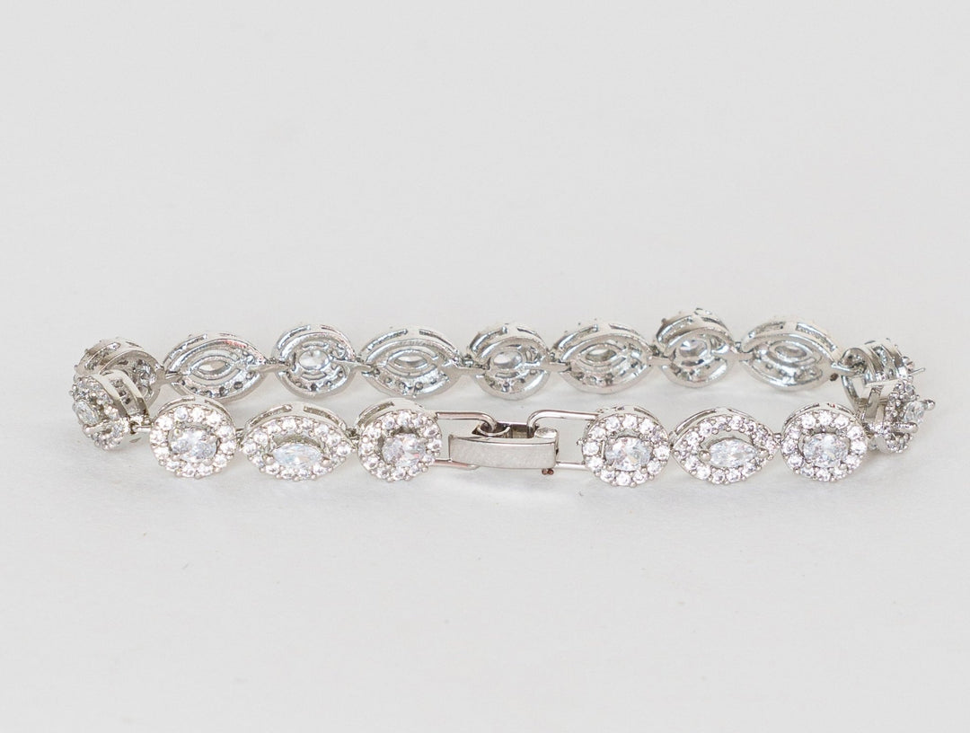 White Finish Diamond Bracelet Zevar By Geeta - Fabilicious Fashion