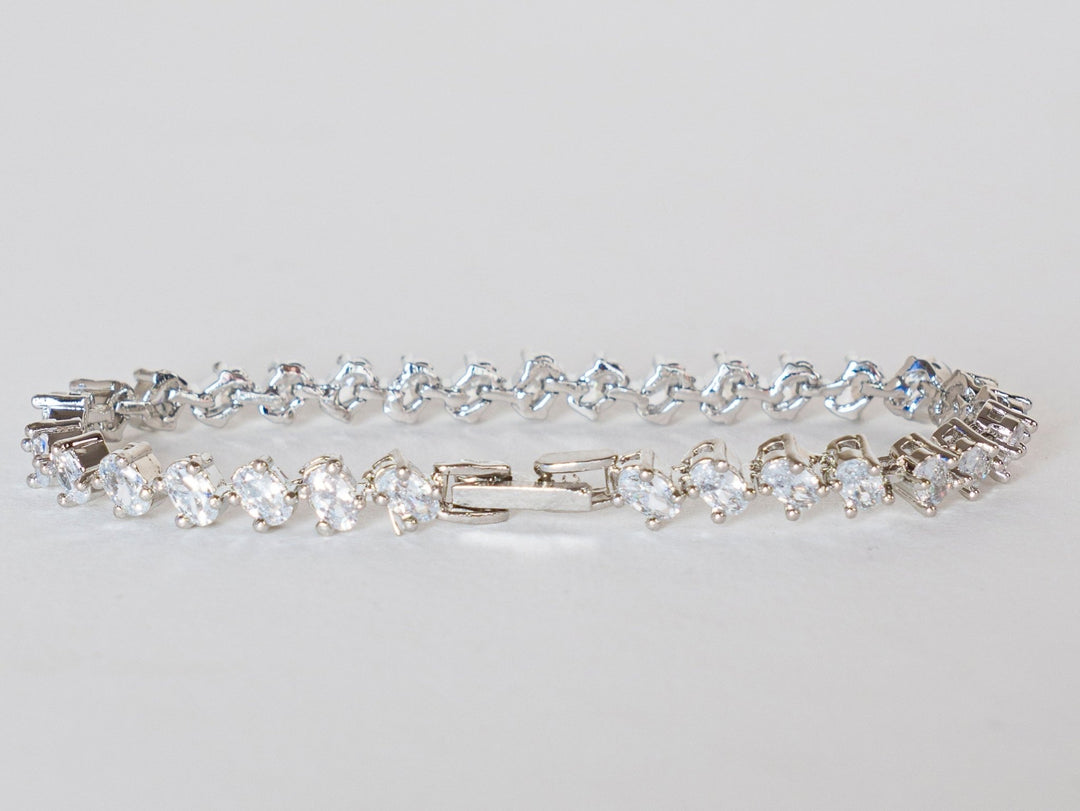 White Finish Diamond Bracelet Zevar By Geeta - Fabilicious Fashion
