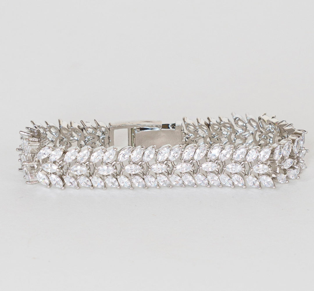 White Finish Diamond Bracelet Zevar By Geeta - Fabilicious Fashion