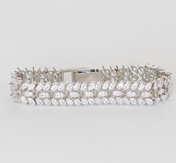 White Finish Diamond Bracelet Zevar By Geeta - Fabilicious Fashion