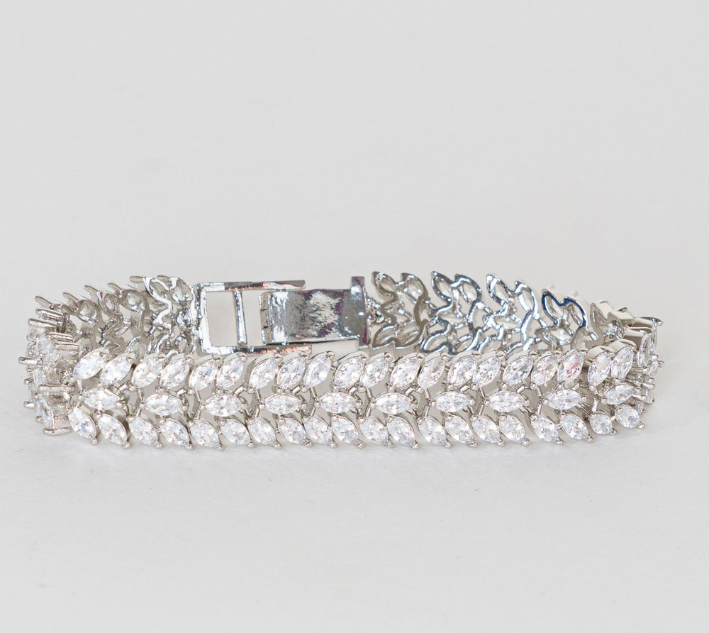 White Finish Diamond Bracelet Zevar By Geeta - Fabilicious Fashion