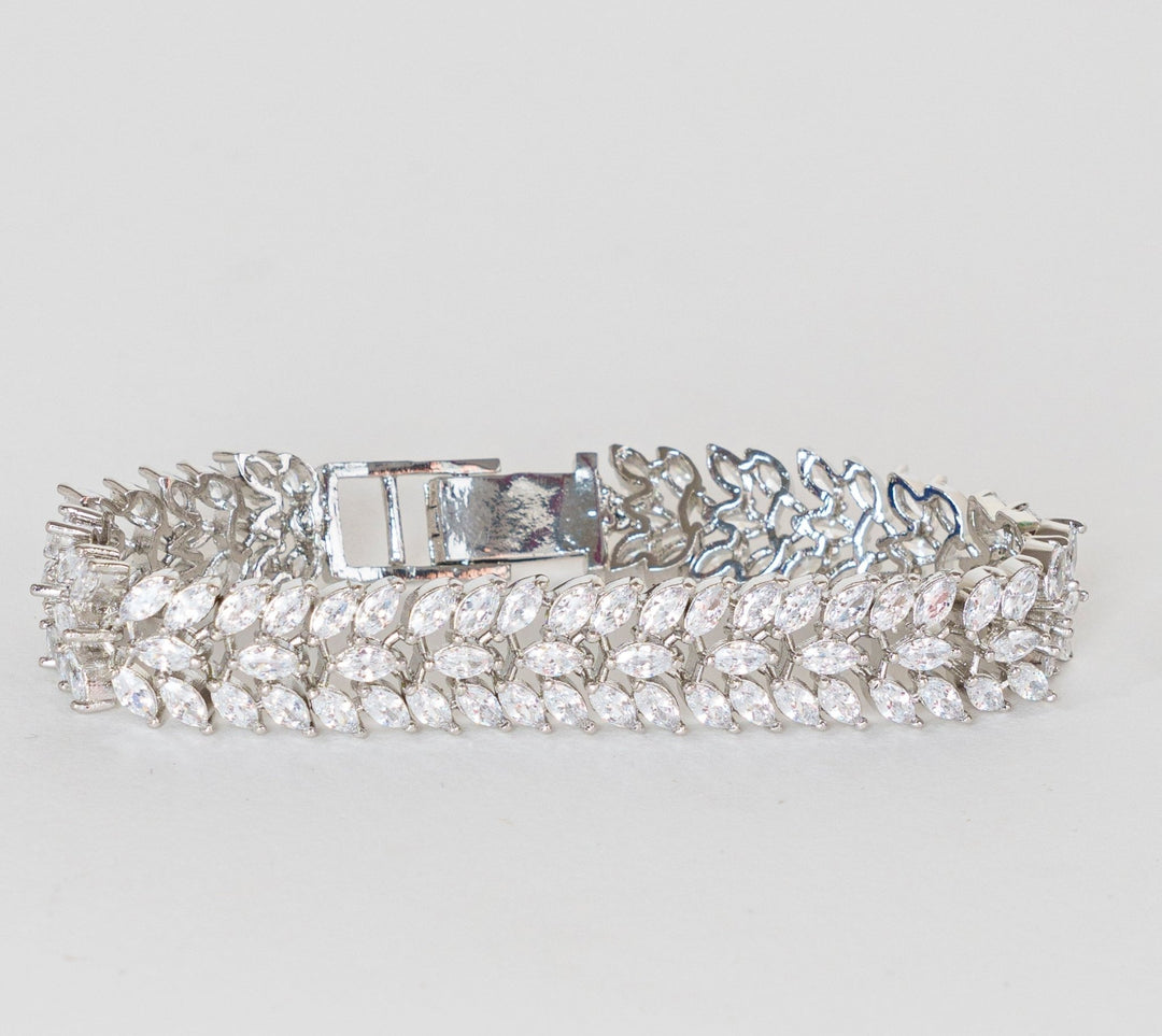 White Finish Diamond Bracelet Zevar By Geeta - Fabilicious Fashion
