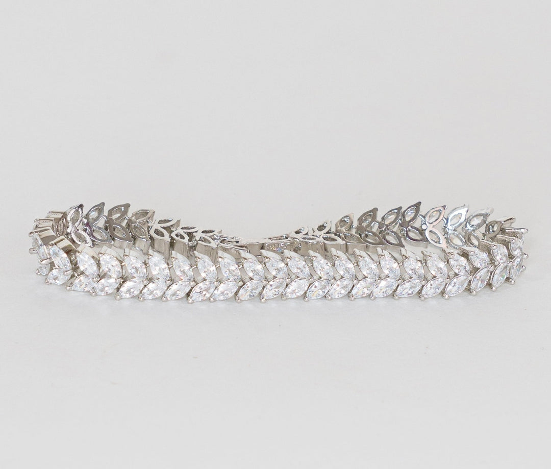 White Finish Diamond Bracelet Zevar By Geeta - Fabilicious Fashion