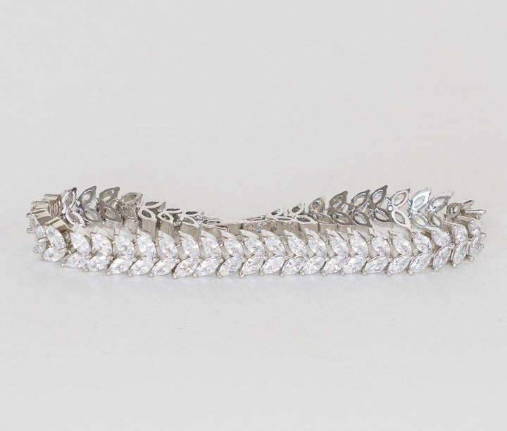 White Finish Diamond Bracelet Zevar By Geeta - Fabilicious Fashion
