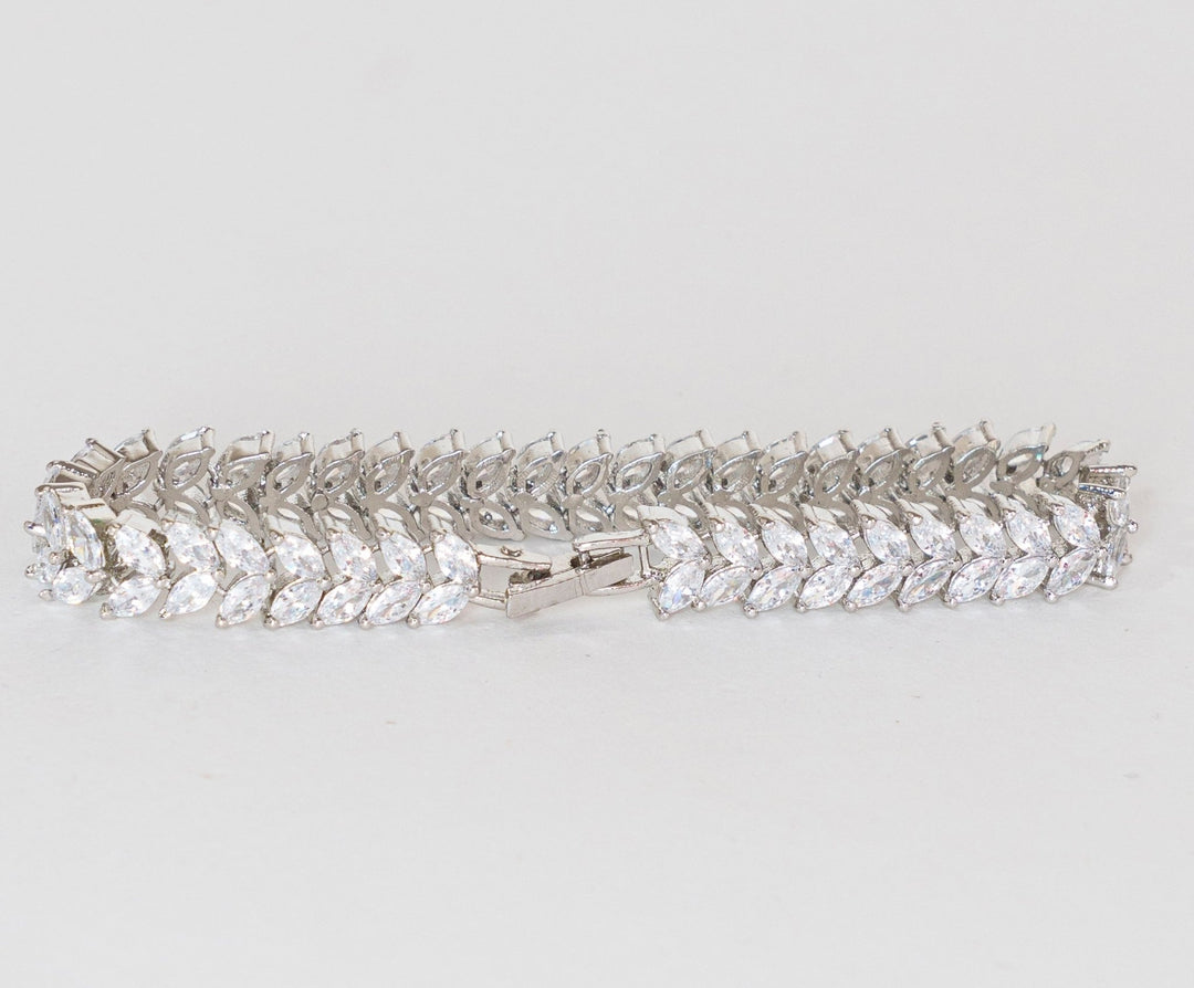 White Finish Diamond Bracelet Zevar By Geeta - Fabilicious Fashion
