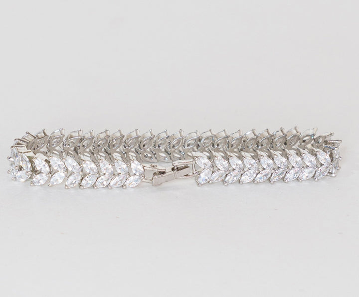 White Finish Diamond Bracelet Zevar By Geeta - Fabilicious Fashion