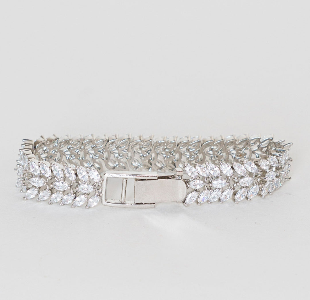 White Finish Diamond Bracelet Zevar By Geeta - Fabilicious Fashion