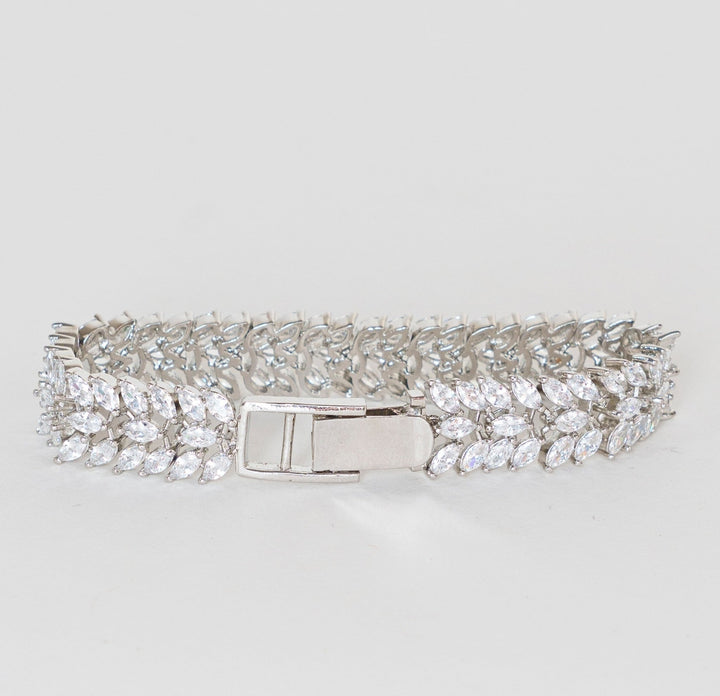 White Finish Diamond Bracelet Zevar By Geeta - Fabilicious Fashion