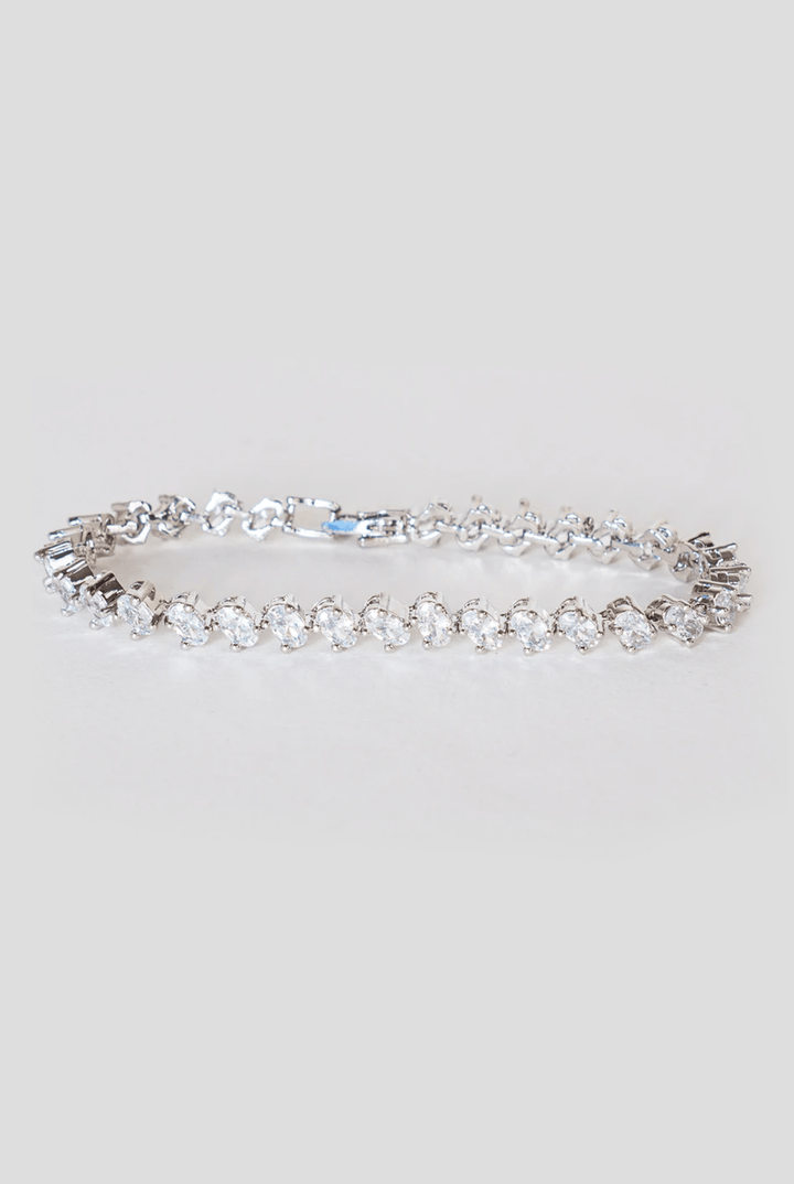 White Finish Diamond Bracelet Zevar By Geeta - Fabilicious Fashion