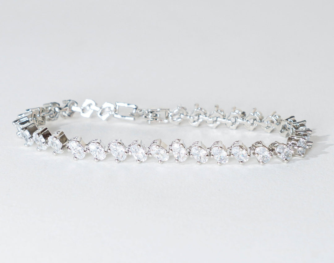 White Finish Diamond Bracelet Zevar By Geeta - Fabilicious Fashion