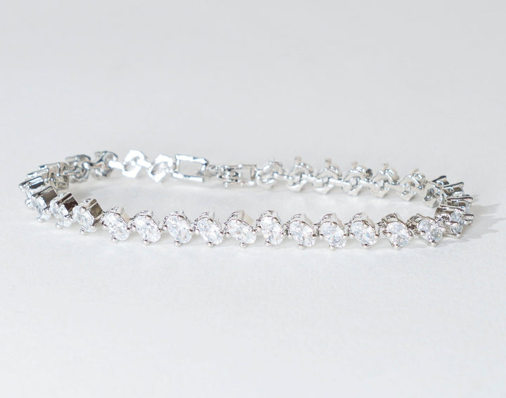 White Finish Diamond Bracelet Zevar By Geeta - Fabilicious Fashion