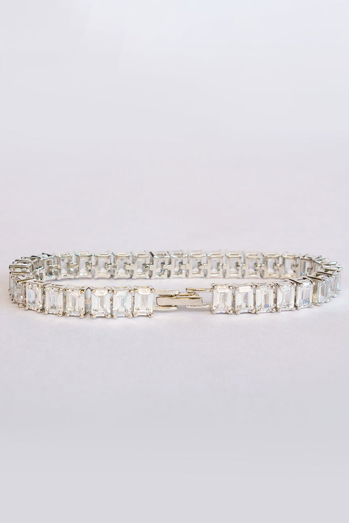 White Finish Diamond Bracelet Zevar by Geeta - Fabilicious Fashion