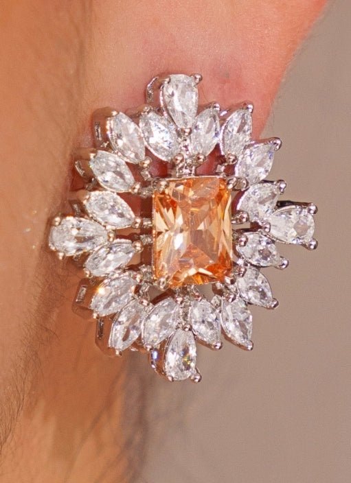 White Finish Diamond Choker Set With Peach Stone Zevar by Geeta - Fabilicious Fashion