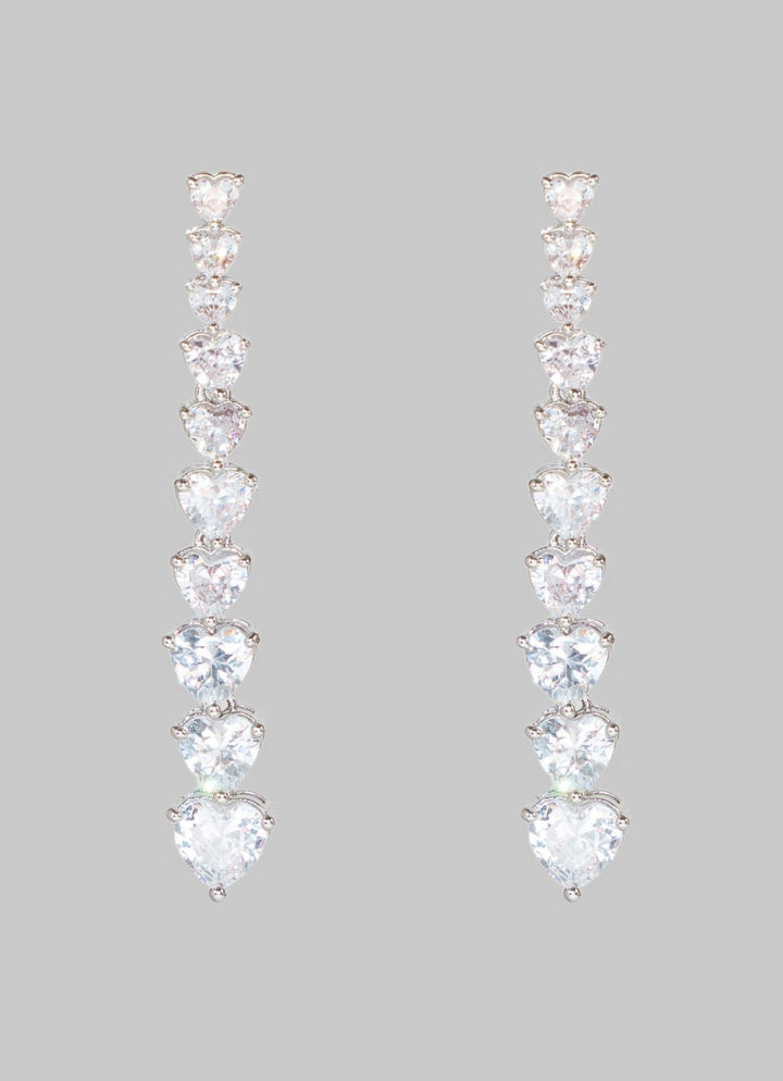 White Finish Diamond Dangler Earrings Zevar By Geeta - Fabilicious Fashion
