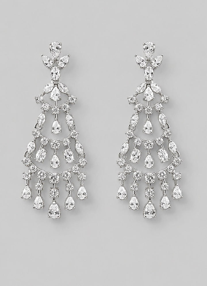 Zevar by Geeta White Finish Diamond DanglerFabilicious Fashion