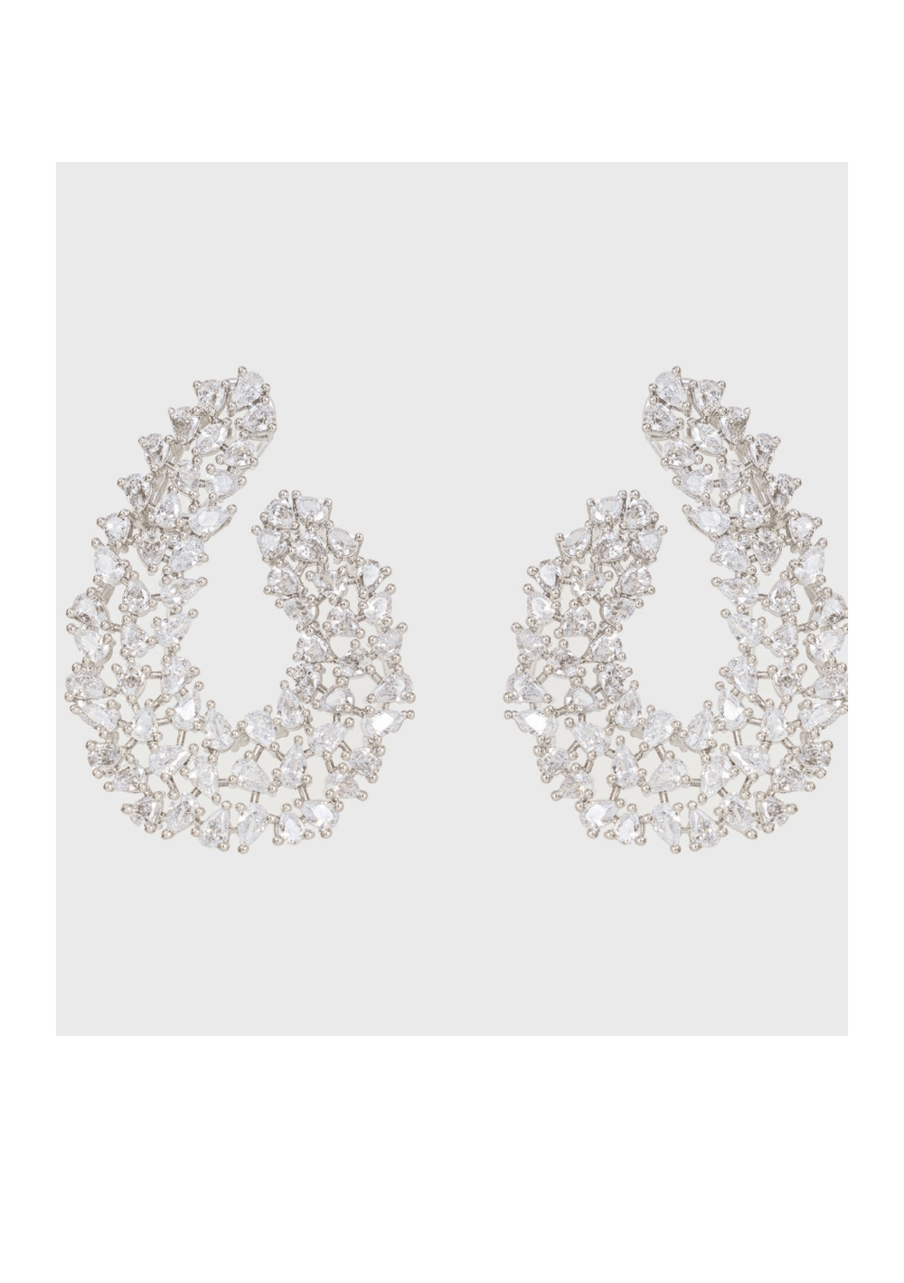 White Finish Diamond Earrings Zevar by Geeta - Fabilicious Fashion