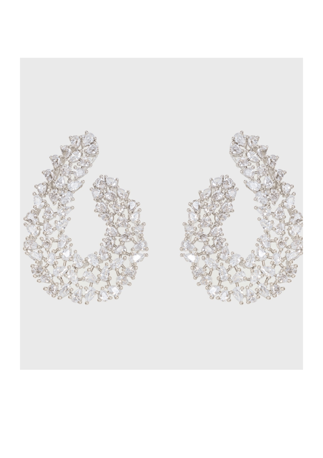 White Finish Diamond Earrings Zevar by Geeta - Fabilicious Fashion
