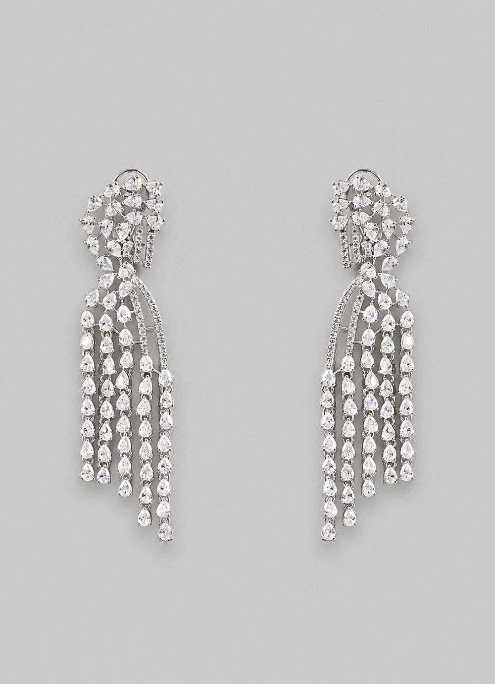 Zevar by Geeta White Finish Diamond EarringsFabilicious Fashion