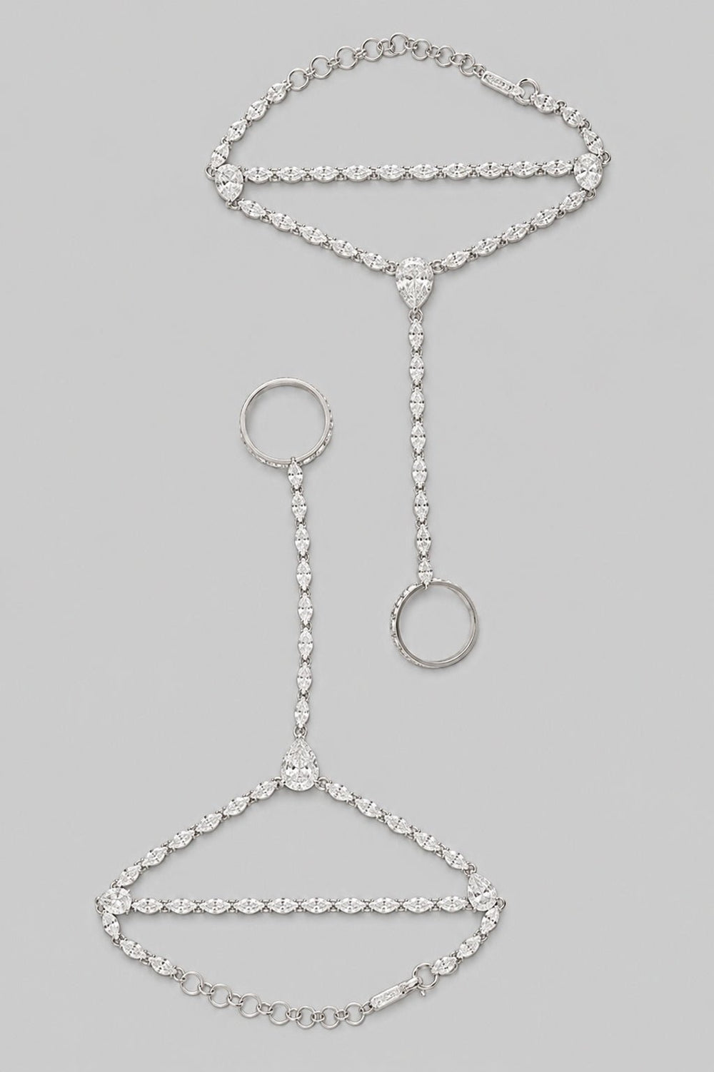 Zevar by Geeta White Finish Diamond HaathphoolFabilicious Fashion