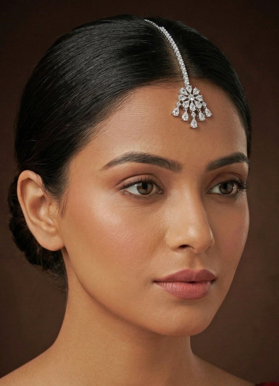 Zevar by Geeta White Finish Diamond MaangtikaFabilicious Fashion