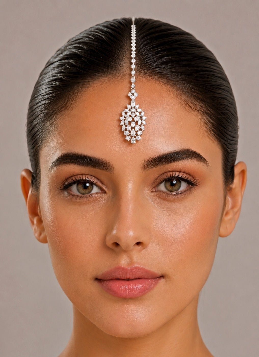 Zevar by Geeta White Finish Diamond Studded MaangtikkaFabilicious Fashion