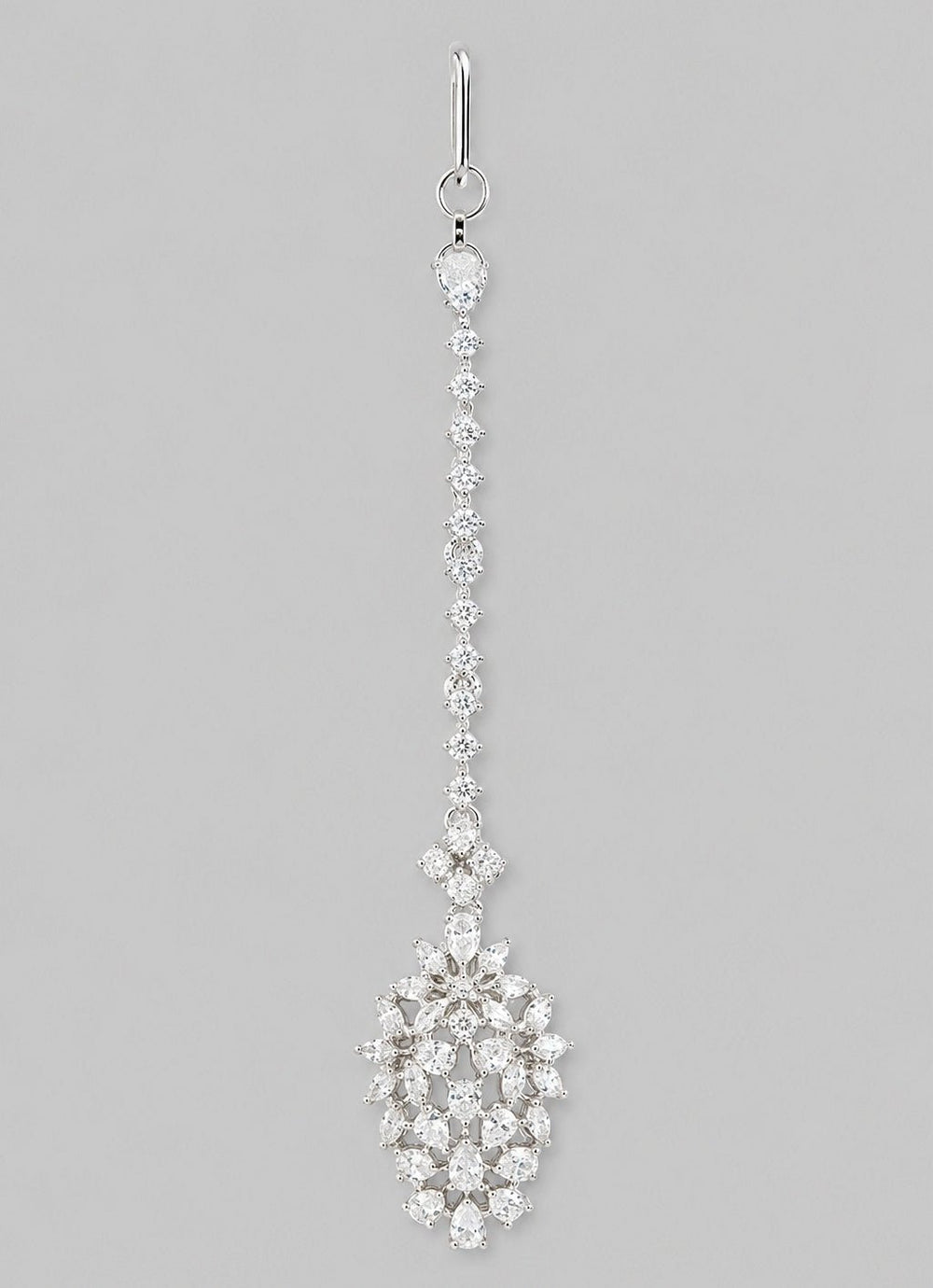 Zevar by Geeta White Finish Diamond Studded MaangtikkaFabilicious Fashion