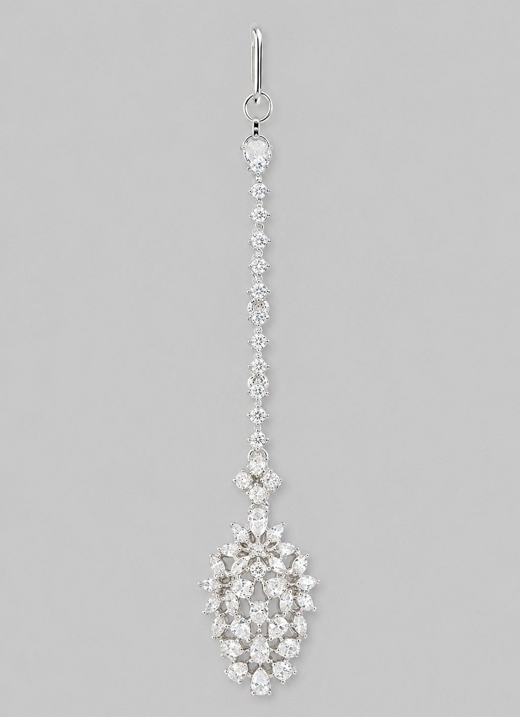 Zevar by Geeta White Finish Diamond Studded MaangtikkaFabilicious Fashion
