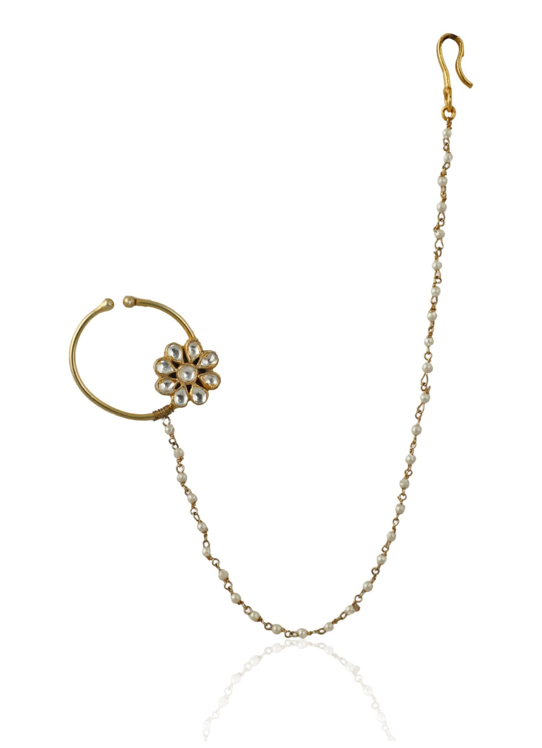 White Flower Nath Riana Jewellery - Fabilicious Fashion