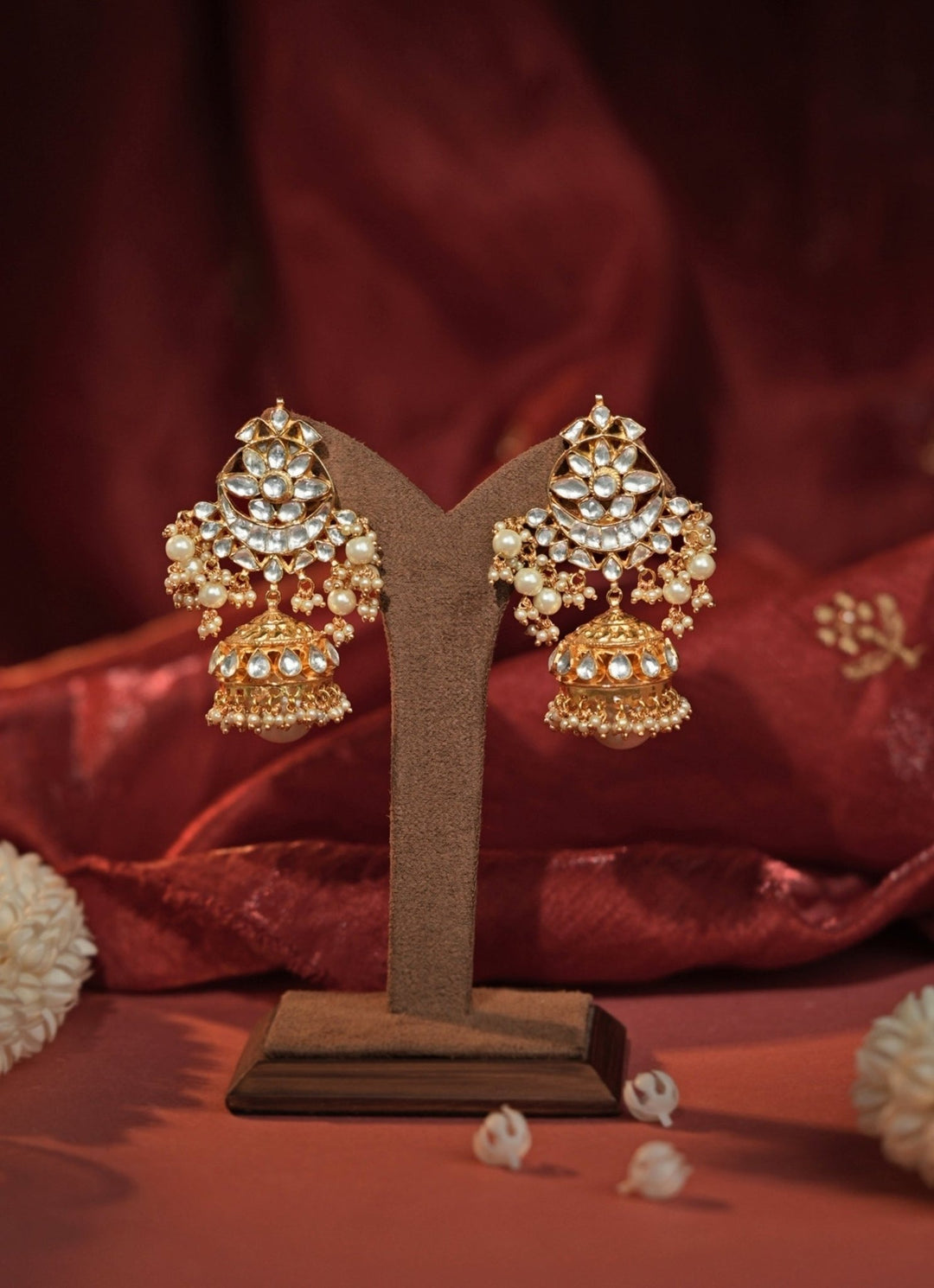 Riana Jewellery White Jadtar Matte Gold Choker SetFabilicious Fashion