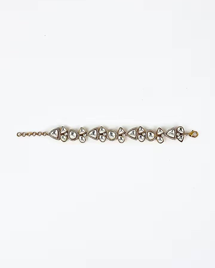 White Kundan Teardrop Bangle Vivinia by Vidhi Mehra - Fabilicious Fashion