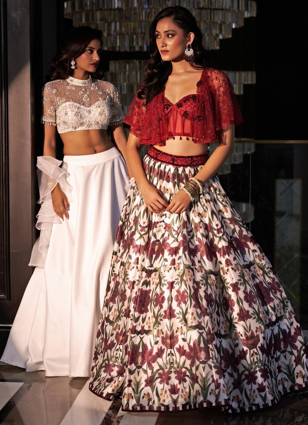 White Lehenga Set With Embroidered Blouse Rashika Sharma - Fabilicious Fashion