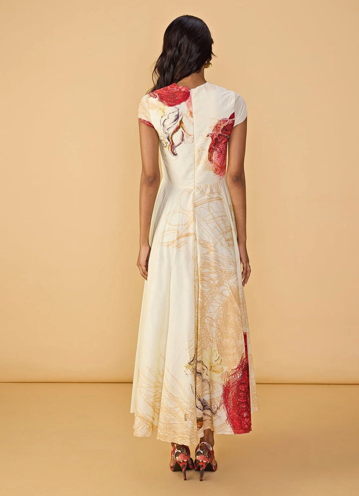 Saaksha &amp; Kinni White Multi Summer Pleated DressFabilicious Fashion