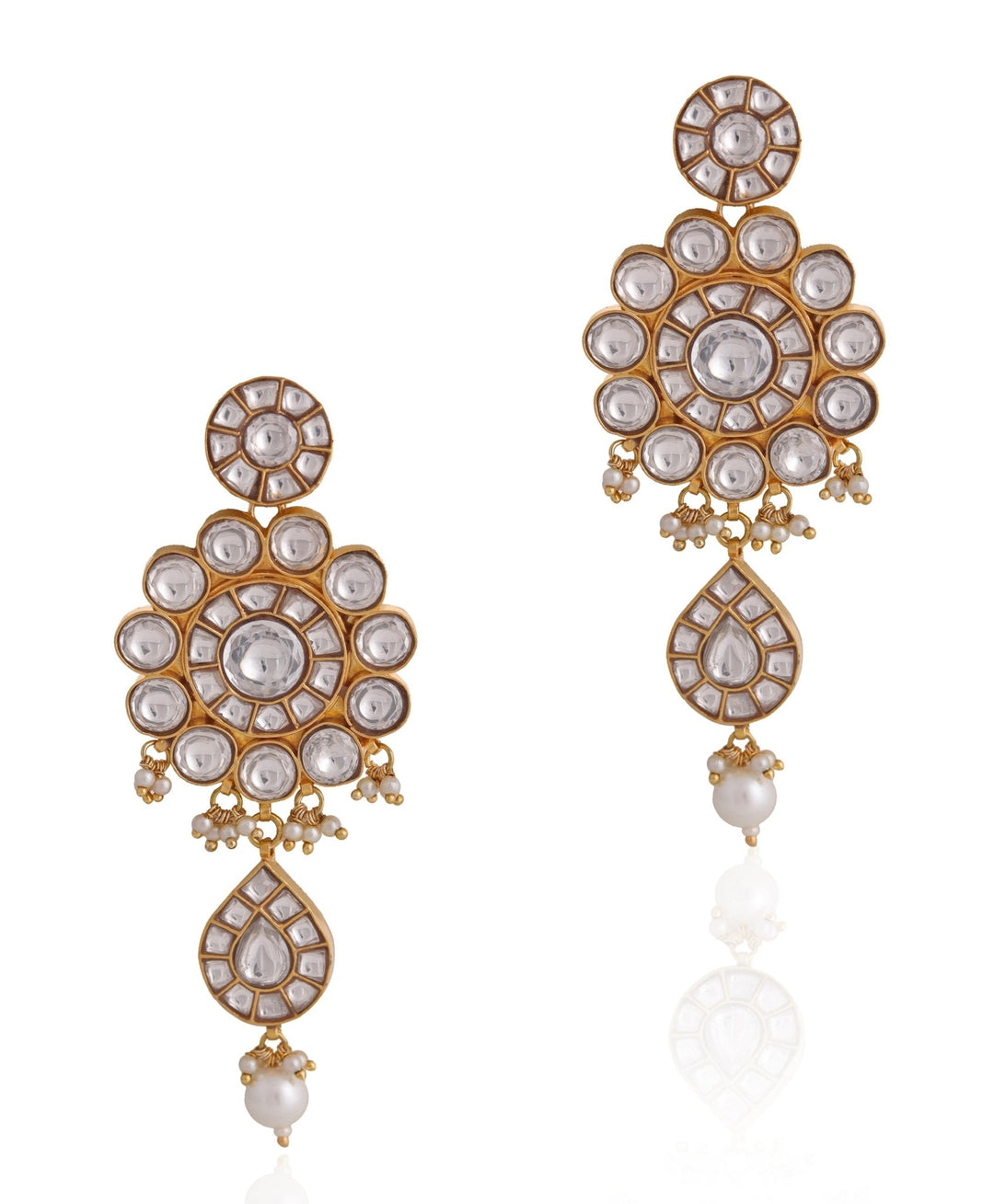 White Pearl Long Earrings Riana by Shikha Jindal - Fabilicious Fashion
