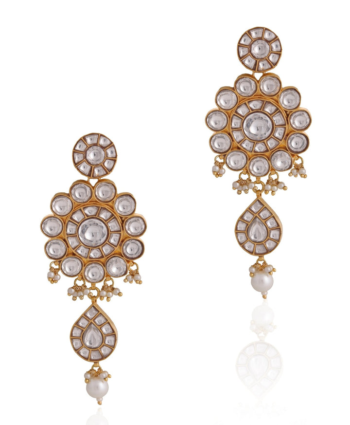 White Pearl Long Earrings Riana by Shikha Jindal - Fabilicious Fashion