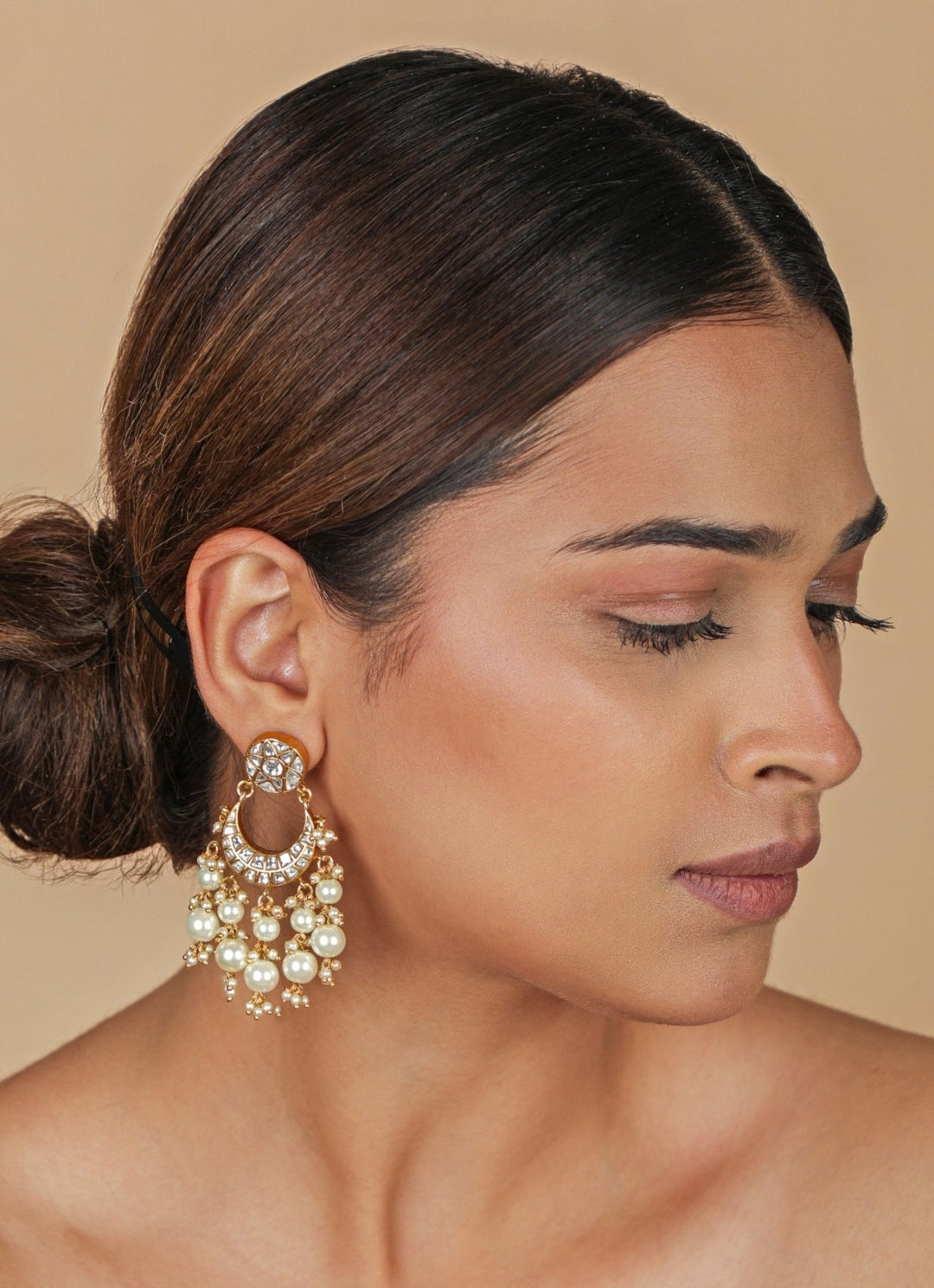 Riana Jewellery White Pearl Matte Gold Choker SetFabilicious Fashion